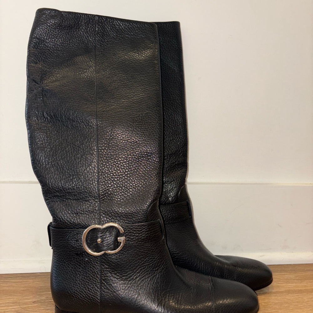 Gucci Black Heeled Boots Classic Design